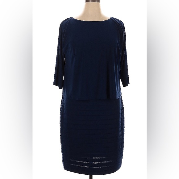 Adrianna Papell Dresses & Skirts - Size 14W 0X Adrianna Papell navy stretch dress cocktail cruise wedding guest